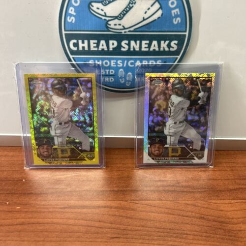 Liover Peguero Logofractor Lot(2)2023 Topps Chrome Yellow Logofractor