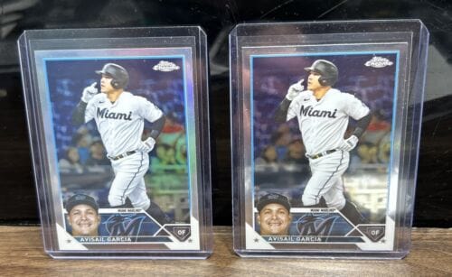 Avisail Garcia Lot(2) 2023 Topps Chrome Refractor + Base #35 Miami Mar