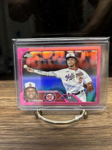 2023 Topps Chrome Pink Refractor CJ Abrams #185 Nationals