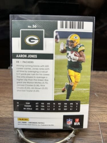 2021 Panini Contenders Football Aaron Jones Base #36 Green Bay Packers