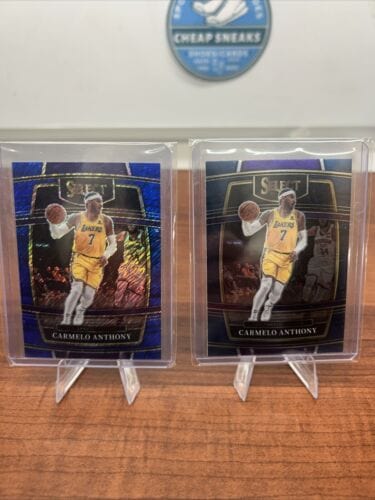 Carmelo Anthony 2021-22 Panini Select #31 Blue Shimmer Prizm Lakers +