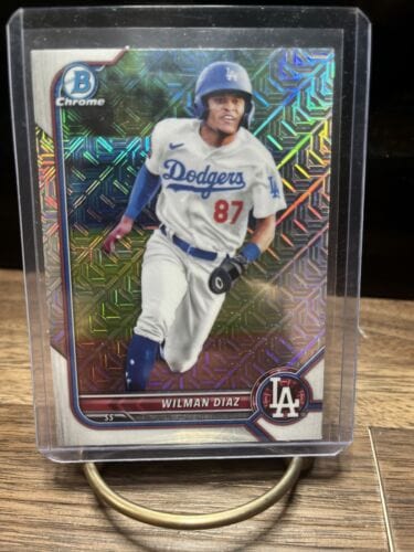 Wilman Diaz 2022 Bowman Chrome Mega Mojo Parallel SP Los Angeles DODGE