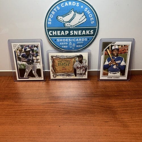 Hank Aaron Lot (3) 2022 Topps Gallery Masterstokes +#73 Gold + 22 Alle