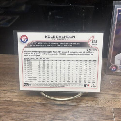 Kole Calhoun T. Rangers 2022 Topps Chrome + Pink Refractor +Series 2 3