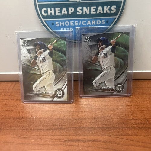 Lot(2)2022 Christian Santana Bowman Platinum Ice Foil Parel. +Base#TOP