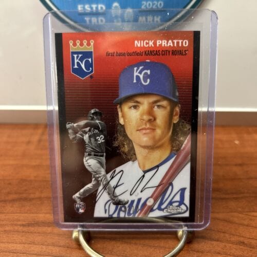 NICK PRATTO #’d 8/10 2023 Topps Chrome Platinum Anniv RC Red Refract