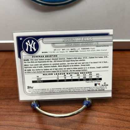Austin Wells 2024 Bowman RC Card #87 New York Yankees