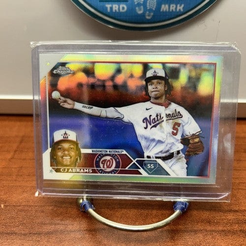 CJ Abrams 2023 Topps Chrome Refractor Baseball Card # 185 Washington