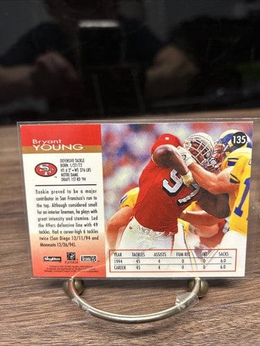 1995 Skybox Impact Bryant Young #135 San Francisco 49ers RC VG+