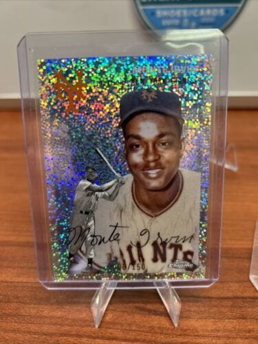 2023 Topps Chrome Platinum Monte Irvin Mini Diamond /150 New York Gian