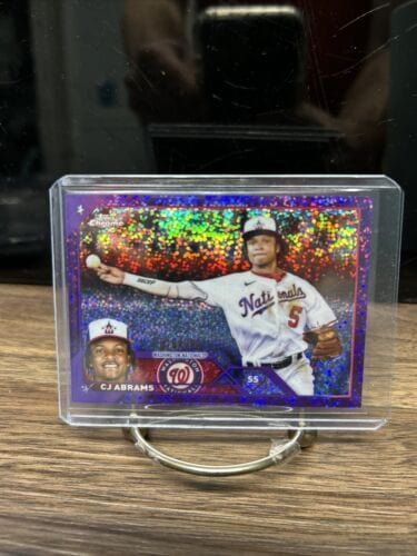 CJ Abrams 2023 Topps Chrome Purple Speckle 18/299 Washington Nationals
