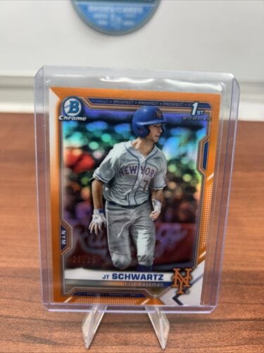 2021 Bowman Draft JT Schwartz Chrome Orange Refractor #21/25