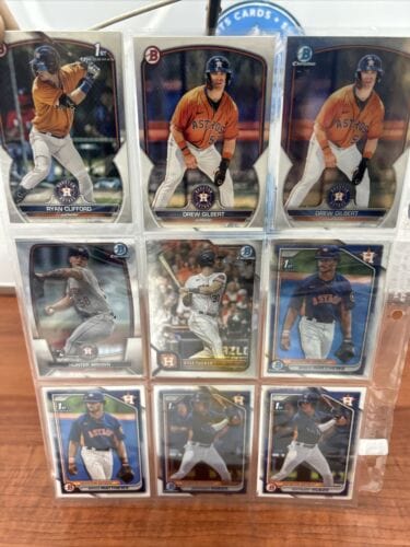 Houston Astros 2023/2024 Bowman Chrome/ Bowman Lot Of 36 With Mojos