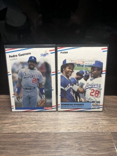 1988 Fleer George Bell/Pedro Guerrero #623 Jays Dodgers +Guerro #514 2