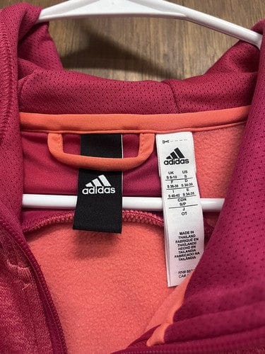 Adidas Hoodie Women’s Small Red With Full Zipper In The Front