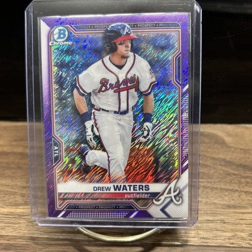 DREW WATERS 2021 BOWMAN CHROME PURPLE Shimmer REFRACTOR #66/250