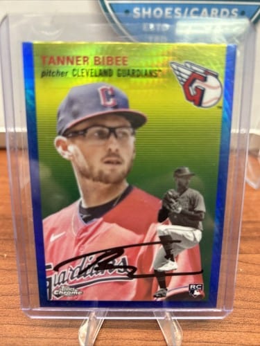 Tanner Bibee RC 2023 Topps Chrome Platinum Anniv Blue Prizm Refractor
