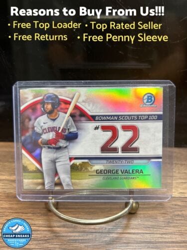 2023 Bowman Chrome George Valera #BTP-22 Scouts Top 100  Cleveland Gua