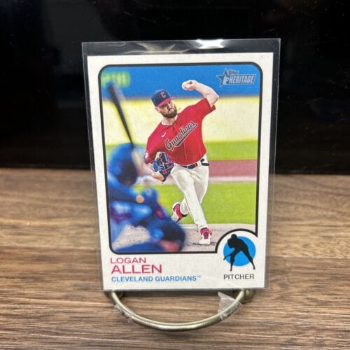 2022 Topps Heritage #695 Logan Allen Cleveland Guardians Baseball Card