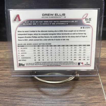 2022 Topps Chrome Drew Ellis Rookie Auto RA-DE Arizona Diamondbacks RC