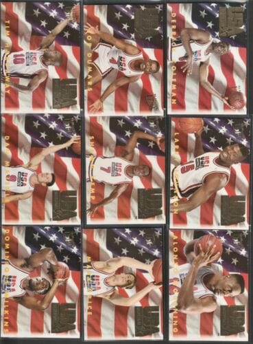 USA Basketball Fleer Ultra 93-94 9 Card Lot Larry Johnson, Tim Hardawa