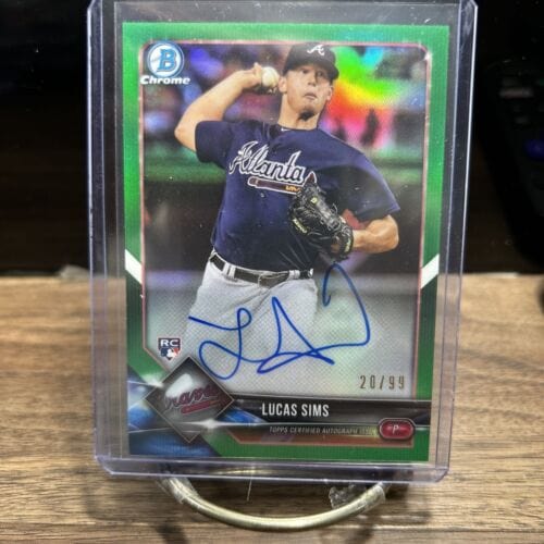 2018 Bowman Chrome Lucas Sims Green Refractor RC Autograph #20/99 - Re