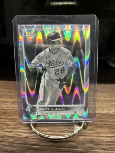 Matt Olson 2022 Topps Chrome Sonic Black and White RayWave Oakland