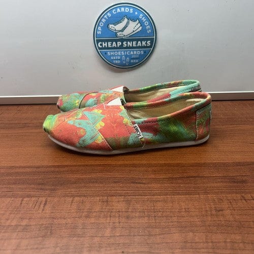 Toms Tyler Ramsey Flats Slip On Shoes Wmn (6.5)Limted Grn Orng Canvas
