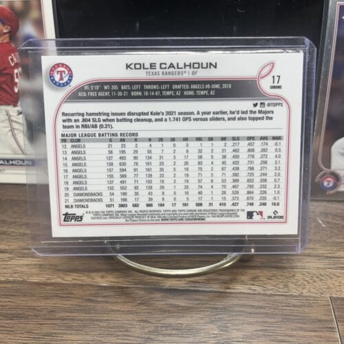 Kole Calhoun T. Rangers 2022 Topps Chrome + Pink Refractor +Series 2 3