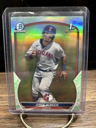 Jorge Burgos 2023 Bowman 1st Chrome Lunar Glow Refractor Cle. Guardian