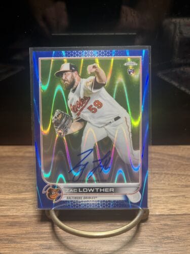 2022 Topps Chrome Rookie RC Auto Blue RayWave Zac Lowther 027/150 #RA-