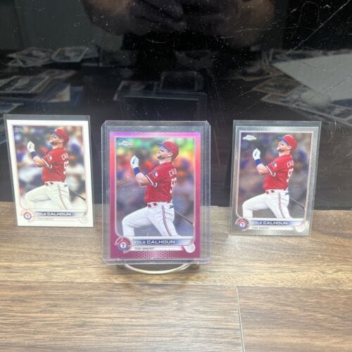 Kole Calhoun T. Rangers 2022 Topps Chrome + Pink Refractor +Series 2 3