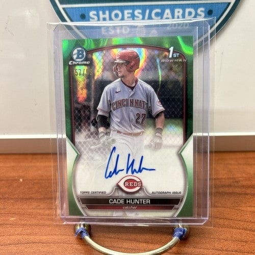 Cade Hunter 2023 Bowman Chrome Green Lava  Refractor Autographed 57/99