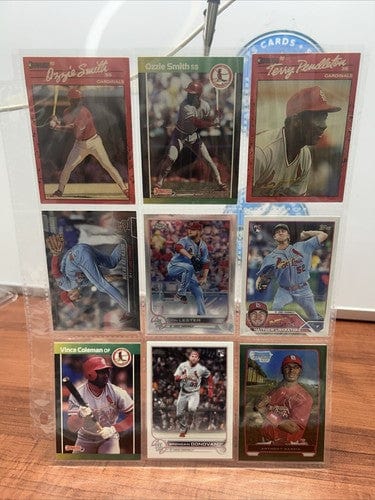 St Louis Cardinals 9 Card Lot Ozzie Smith, Vince Coleman, Terry Pendle