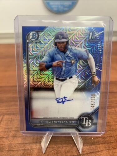 Estanli Castillo 2022 Bowman Chrome BLUE MOJO Refractor Auto 148/150 R