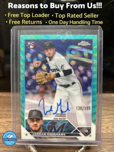 Jordan Groshans 2023 Topps Chrome Aqua Wave RC Auto Refractor #138/199