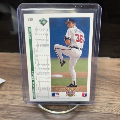 MIKE BIELECKI - BRAVES; 1992 UPPERDECK AUTOGRAPHED BASEBALL CARD