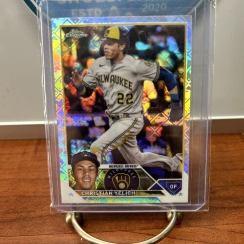 2023 Topps Chrome Logofractor #109 Christian Yelich Milwaukee Brewers