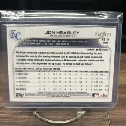 2022 Topps Chrome Jon Heasley Refractor RC Rookie Auto 203/499