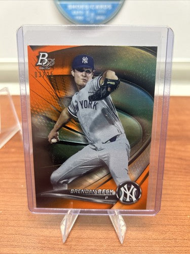 BRENDAN BECK 2022 Bowman Platinum #TOP-91 Orange Parallel /25 New York