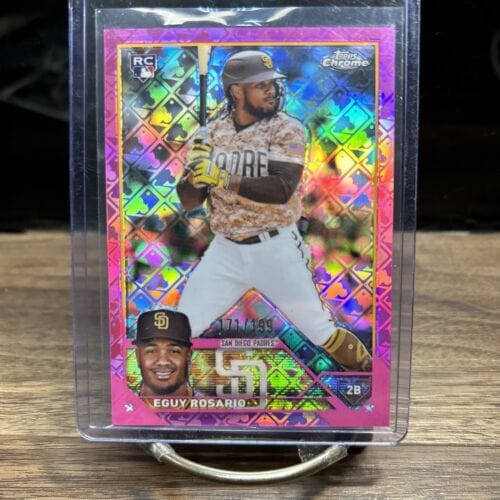 2023 Topps Chrome Eguy Rosario PINK Logofractor Refractor Padres RC 17