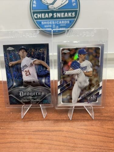 Walker Buehler 2022 Topps Chrome Refractor Pinstriped Refractor Lot (2