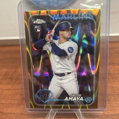 Jacob Amaya (RC) 2024 Topps Chrome Gold Raywave Refractors #92 Miami M