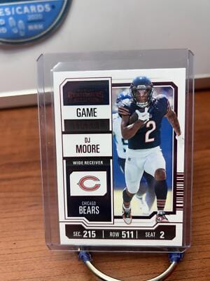 DJ Moore 2023 Panini Contenders Game Ticket Red #18 Chicago Bears