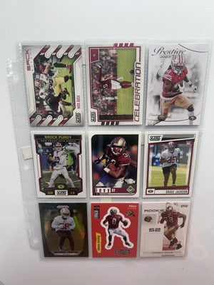 San Francisco 49ers Football Lot (9) Nick Bosa, Debo Samuel , Brock Pu