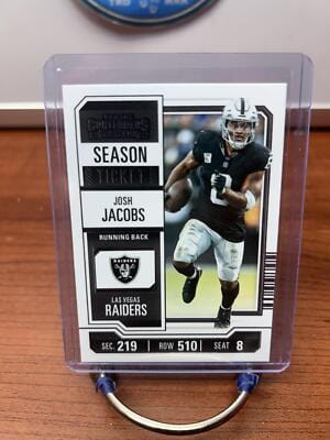 Josh Jacobs 2023 Panini Contenders Season Ticket Retail #55 Las Vegas