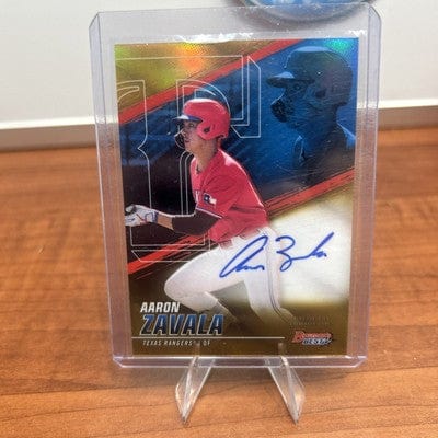 Aaron Zavala 2021 Bowman's Best /50 Gold Refractor Auto #B21-AZ Ranger