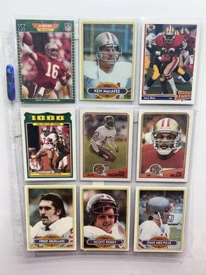 San Francisco 49ers Lot (9) 1980 Topps, 1989 Pro Set Joe Montana