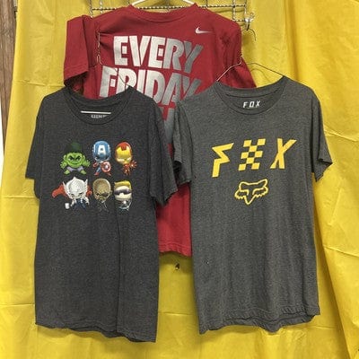 Fox Motorcycle T-Shirt Adult (S), Marvel T-shirt Adult (S), Nike EFri