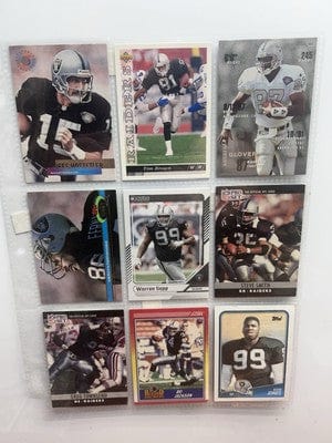 Oakland Raiders Football Lot (9) Bo Jackson , Jeff Hostetler , Tim Bro